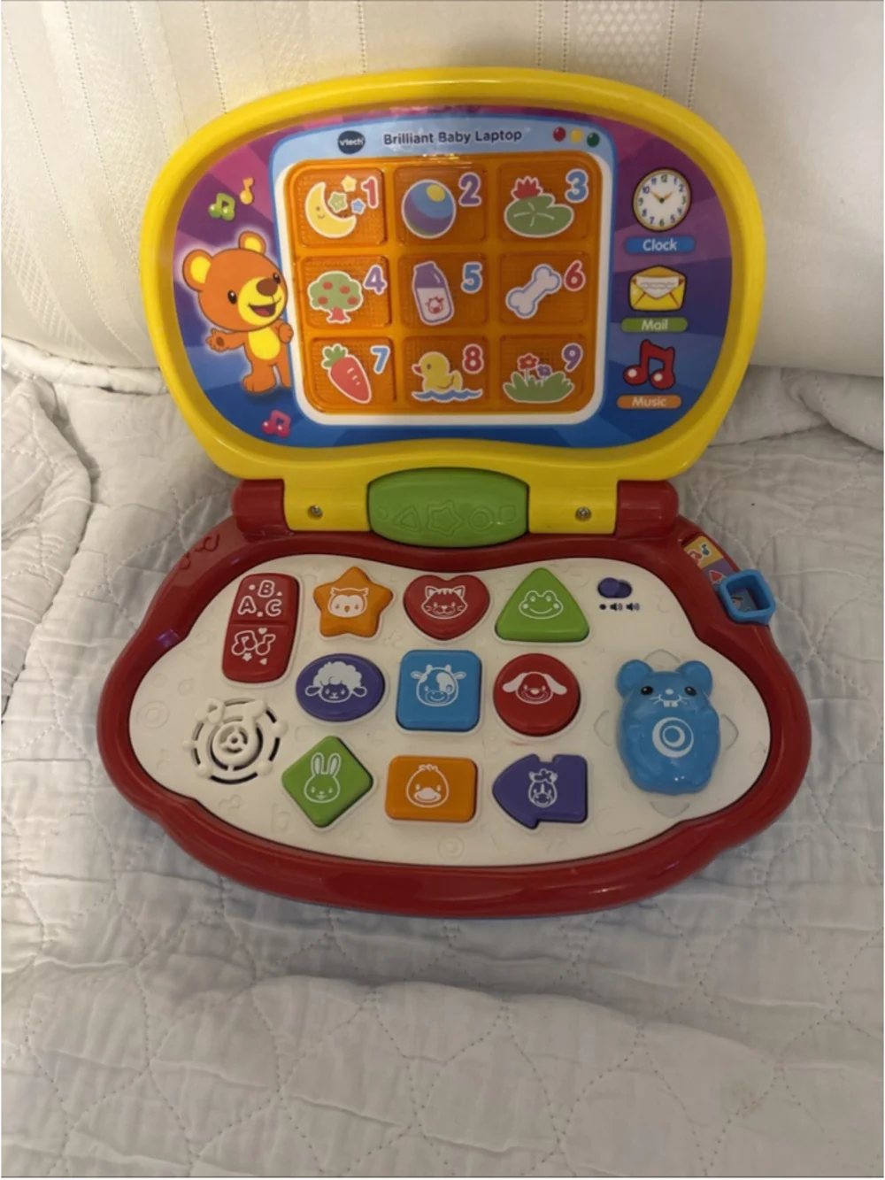 Vetch Baby Laptop Clock, Mail & Music, ABC, Animals Mouse Everything Lights Up